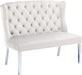 Suri Cream Velvet Settee Bench image