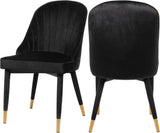 Belle Black Velvet Dining Chair