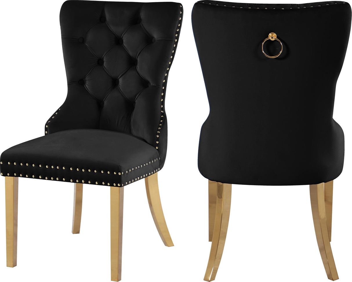 Carmen Black Velvet Dining Chairs (2)