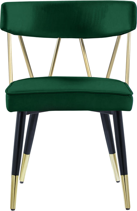 Rheingold Green Velvet Dining Chair