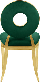 Carousel Green Velvet Dining Chair