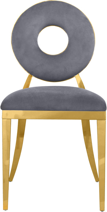 Carousel Grey Velvet Dining Chair