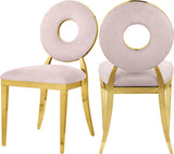 Carousel Pink Velvet Dining Chair