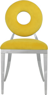 Carousel Yellow Velvet Dining Chair