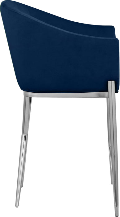 Xavier Navy Velvet Counter Stool