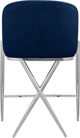Xavier Navy Velvet Counter Stool