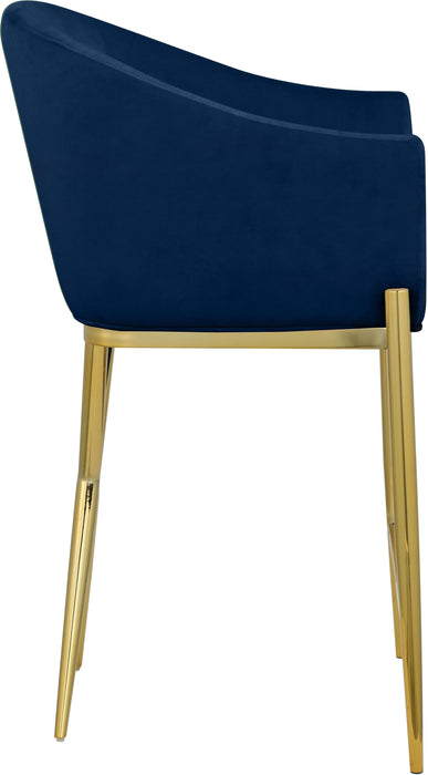 Xavier Navy Velvet Counter Stool