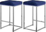 Nicola Navy Velvet Stool