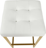 Nicola White Faux Leather Stool