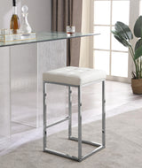 Nicola White Faux Leather Stool