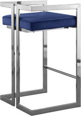 Ezra Navy Velvet Stool