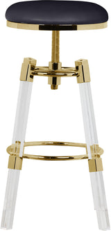 Venus Black Faux Leather Adjustable Stool