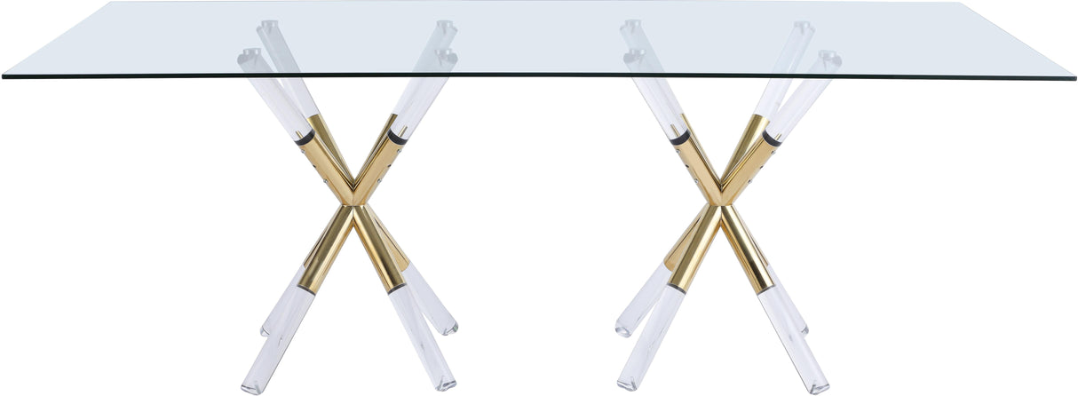 Mercury Acrylic/Gold Dining Table
