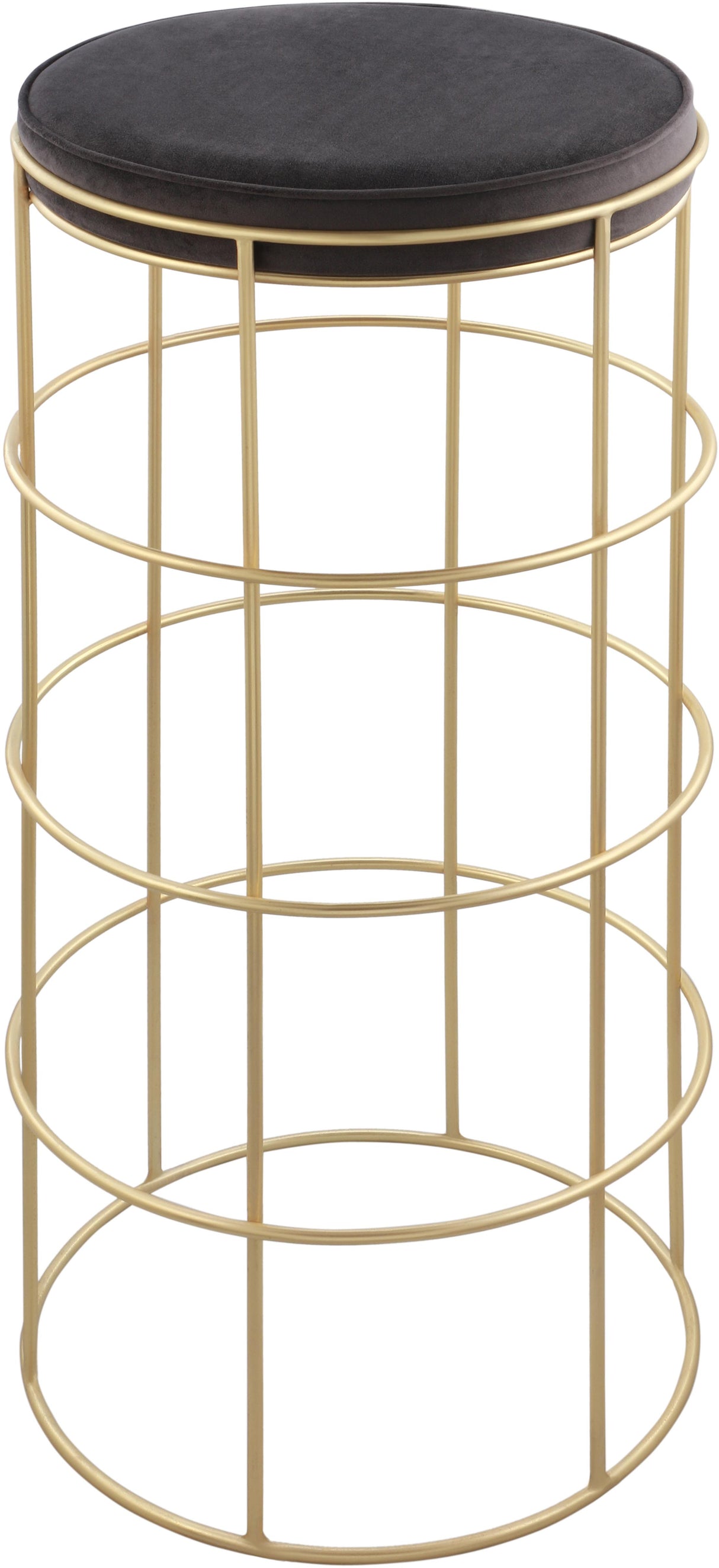 Rebar Grey Velvet Bar Stool