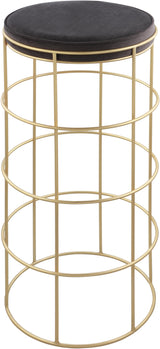 Rebar Grey Velvet Bar Stool