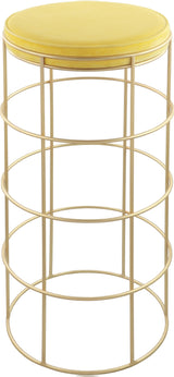 Rebar Yellow Velvet Bar Stool
