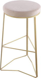 Tres Cream Velvet Bar Stool