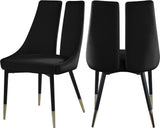 Sleek Black Velvet Dining Chair