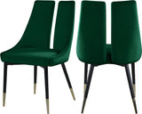 Sleek Green Velvet Dining Chair