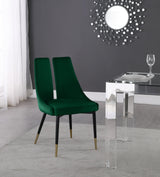 Sleek Green Velvet Dining Chair