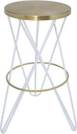 Mercury White / Gold Bar Stool