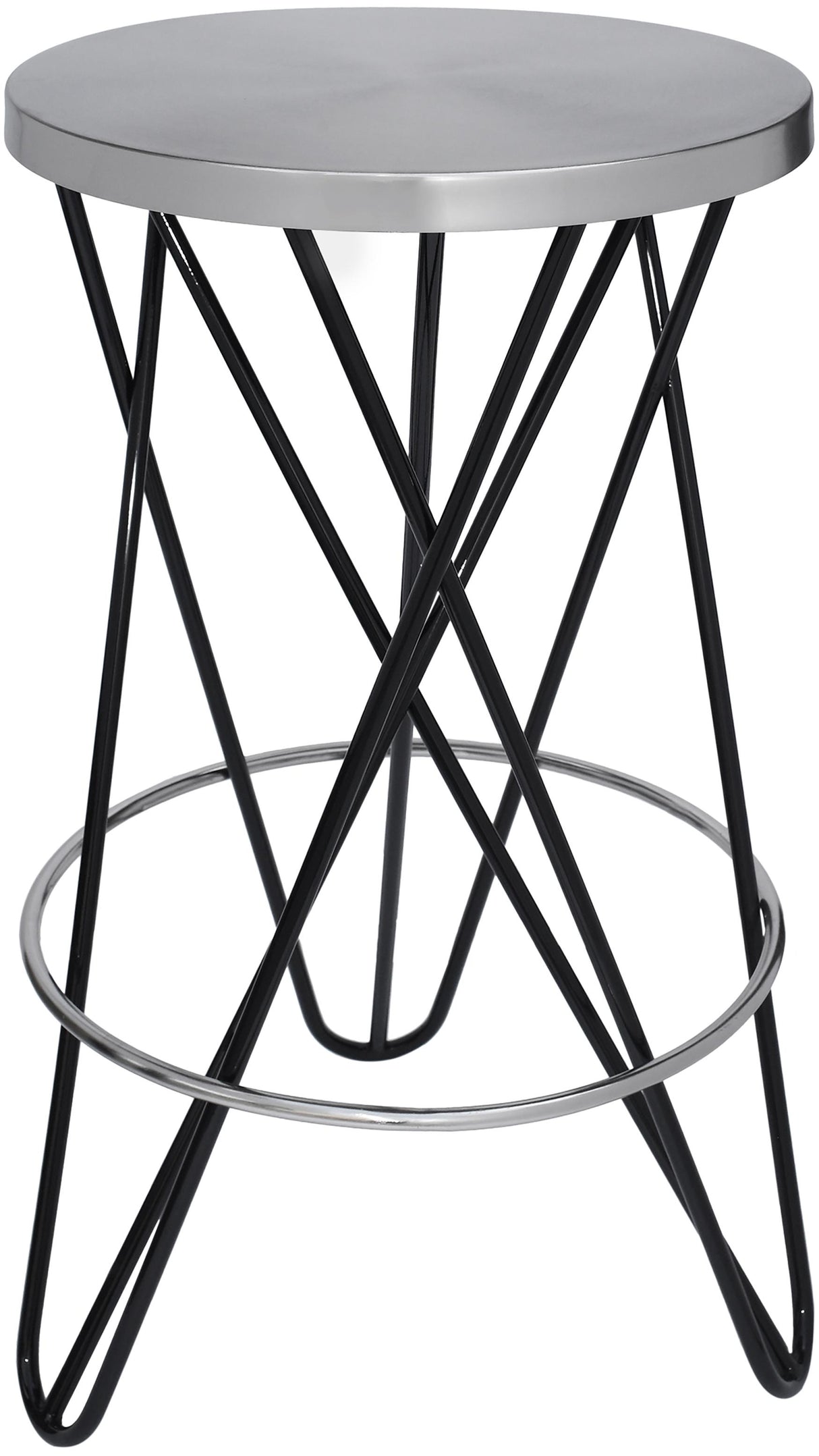 Mercury Black / Silver Counter Stool