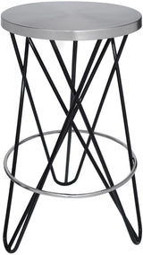 Mercury Black / Silver Counter Stool