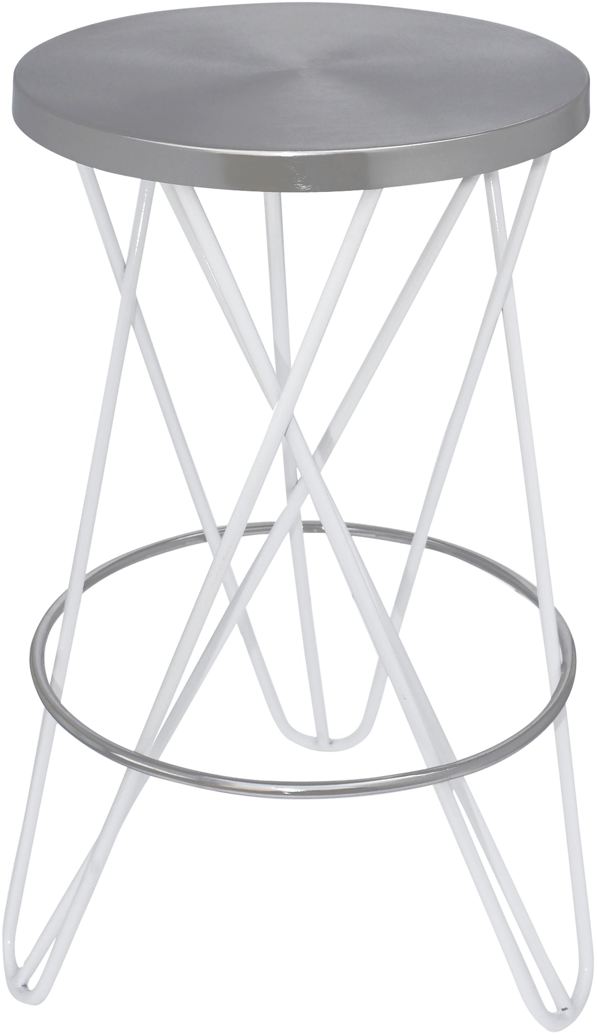 Mercury White / Silver Counter Stool