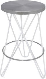 Mercury White / Silver Counter Stool