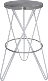 Mercury White / Silver Bar Stool