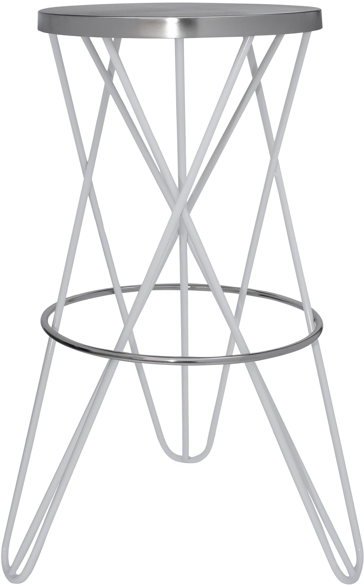 Mercury White / Silver Bar Stool