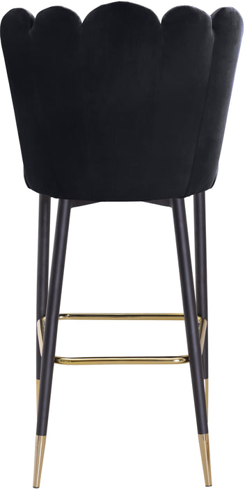 Lily Black Velvet Stool