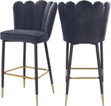 Lily Grey Velvet Stool