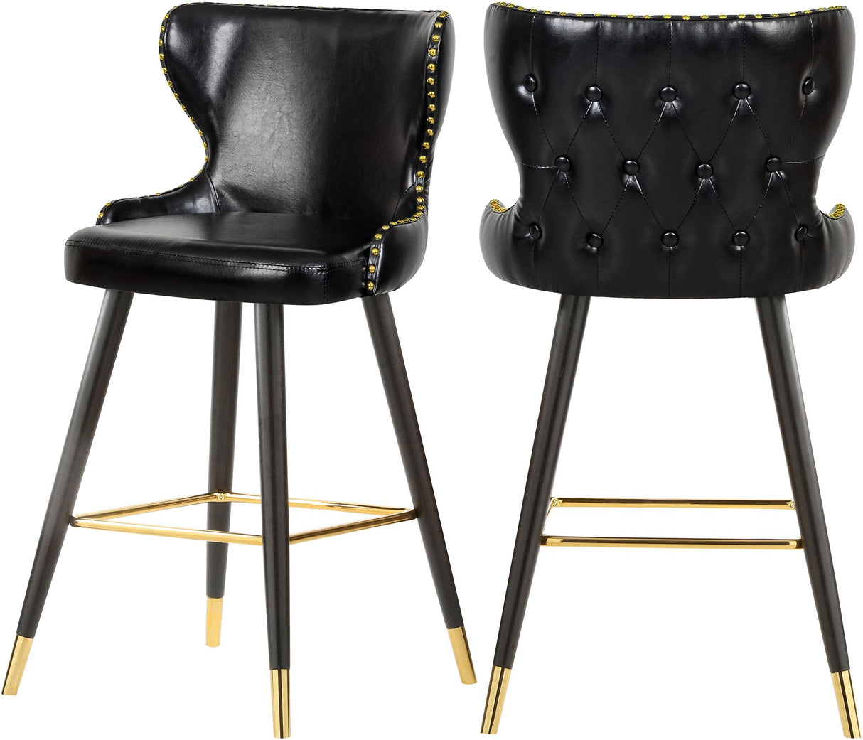 Hendrix Black Faux Leather Counter/Bar Stool