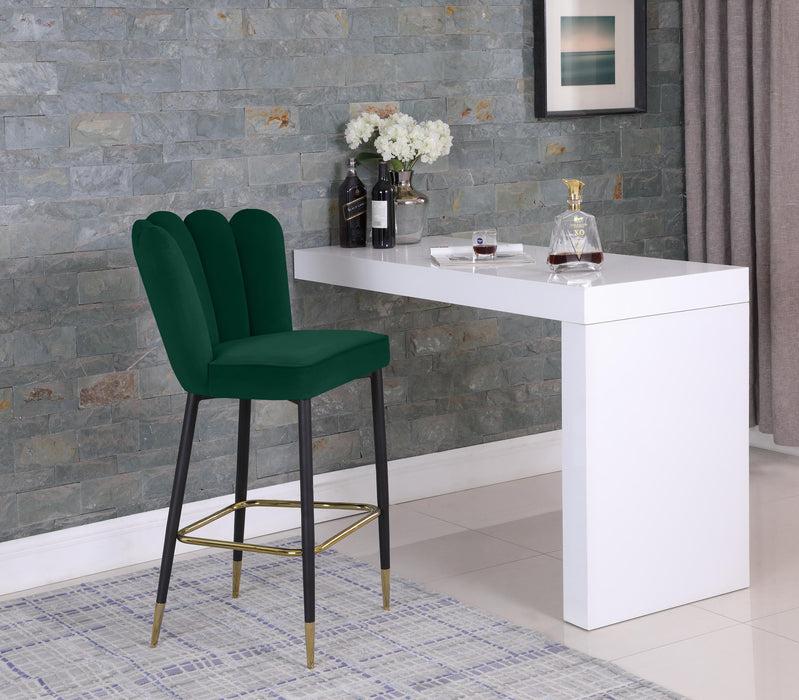 Lily Green Velvet Stool