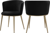 Skylar Black Velvet Dining Chair