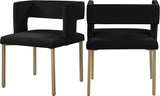 Caleb Black Velvet Dining Chair