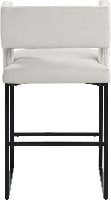 Caleb Cream Velvet Counter Stool