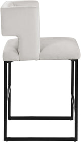 Caleb Cream Velvet Counter Stool