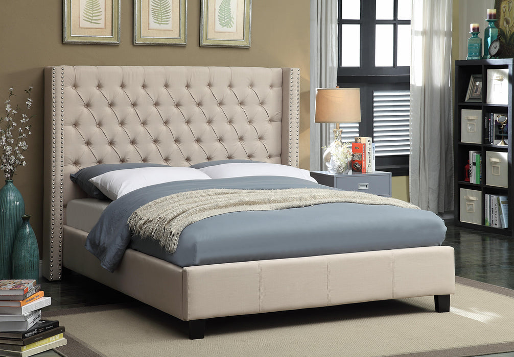 Ashton Beige Linen Full Bed