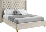 Barolo Cream Velvet King Bed