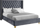 Barolo Grey Velvet Full Bed