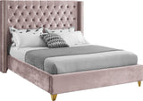 Barolo Pink Velvet Queen Bed