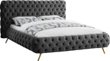 Delano Grey Velvet King Bed