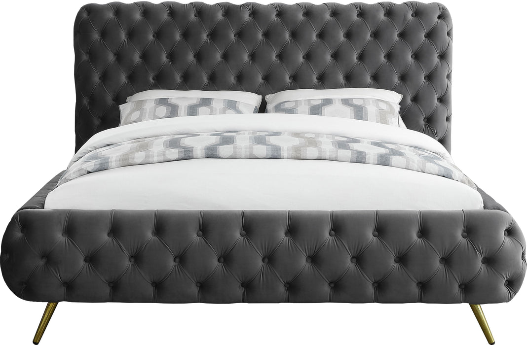 Delano Grey Velvet King Bed