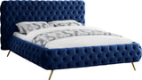 Delano Navy Velvet Queen Bed