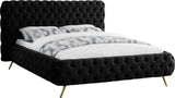 Delano Black Velvet Queen Bed