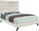 Elly Cream Velvet Queen Bed