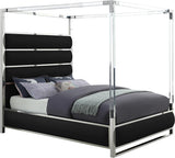 Encore Black Faux Leather King Bed (4 Boxes)