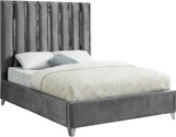 Enzo Grey Velvet Full Bed